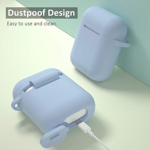 AirPods Case, Full Protective Silicone AirPods Accessories Cover Compatible with Apple AirPods 1&2 Wireless and Wired Charging Case(Front LED Visible),Black in Saudi Arabia