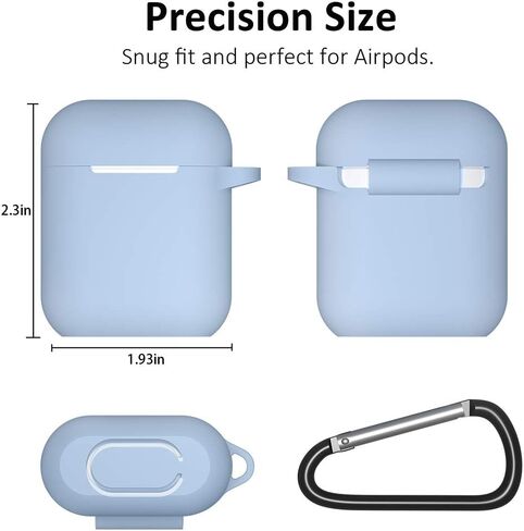 AirPods Case, Full Protective Silicone AirPods Accessories Cover Compatible with Apple AirPods 1&2 Wireless and Wired Charging Case(Front LED Visible),Black in Saudi Arabia