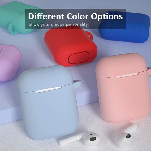 AirPods Case, Full Protective Silicone AirPods Accessories Cover Compatible with Apple AirPods 1&2 Wireless and Wired Charging Case(Front LED Visible),Black in Saudi Arabia