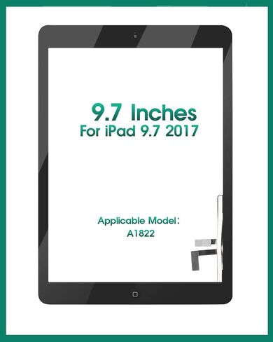 for iPad 9.7 2017 5th Screen Replacement for iPad 9.7 5th Gen 2017 Digitizer Repair Kits for iPad 9.7 A1822 A1823 Touch Screen Replacement with Home Button Black (No LCD Display) (Not for Air 1) in Saudi Arabia