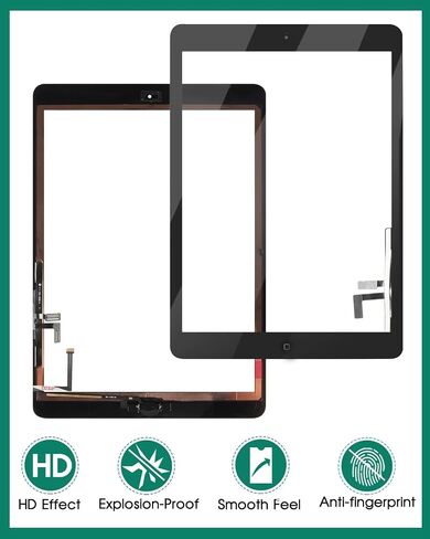 for iPad 9.7 2017 5th Screen Replacement for iPad 9.7 5th Gen 2017 Digitizer Repair Kits for iPad 9.7 A1822 A1823 Touch Screen Replacement with Home Button Black (No LCD Display) (Not for Air 1) in Saudi Arabia