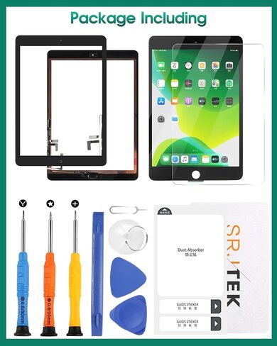 for iPad 9.7 2017 5th Screen Replacement for iPad 9.7 5th Gen 2017 Digitizer Repair Kits for iPad 9.7 A1822 A1823 Touch Screen Replacement with Home Button Black (No LCD Display) (Not for Air 1) in Saudi Arabia
