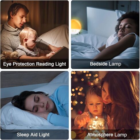 Wake Up Light Sunrise Alarm Clock for Heavy Sleepers Adults, Kids, Teens, Bedroom, with Sunrise/Sunset Simulation, Dual Alarms, FM Radio, Snooze, 7 Natural Sounds/Colors, Ideal Gift in Kuwait