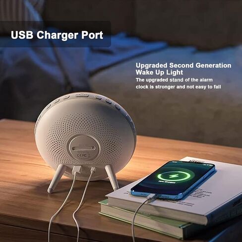 Wake Up Light Sunrise Alarm Clock for Heavy Sleepers Adults, Kids, Teens, Bedroom, with Sunrise/Sunset Simulation, Dual Alarms, FM Radio, Snooze, 7 Natural Sounds/Colors, Ideal Gift in Kuwait