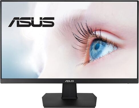 شاشة كمبيوتر ASUS 23.8 بوصة عالية الدقة بالكامل، 1080 بكسل، HDMI، VGA، العناية بالعين، زاوية عرض واسعة 178 درجة - VA249HE، أسود in Kuwait