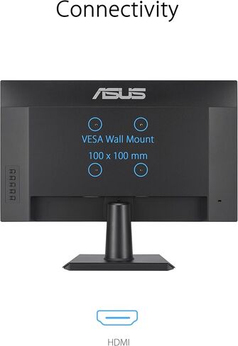ASUS 27 Inch Monitor - 1080P, IPS, Full HD, Frameless, 100Hz, 1ms, Adaptive-Sync, for Working and Gaming, Low Blue Light, Flicker Free, HDMI, VESA Mountable, Tilt - VA27EHF,Black in Saudi Arabia