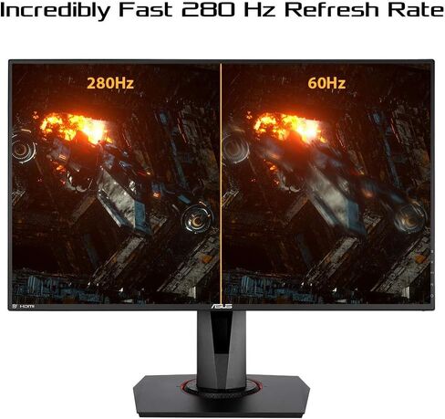 شاشة ASUS TUF Gaming VG279QM مقاس 27 بوصة بتقنية HDR، بدقة 1080 بكسل عالية الدقة (1920 × 1080)، IPS سريعة، 280 هرتز، متوافقة مع G-SYNC، مزامنة ضبابية الحركة المنخفضة للغاية (ELMB SYNC)، 1 مللي ثانية، DisplayHDR 400، أسود in Saudi Arabia