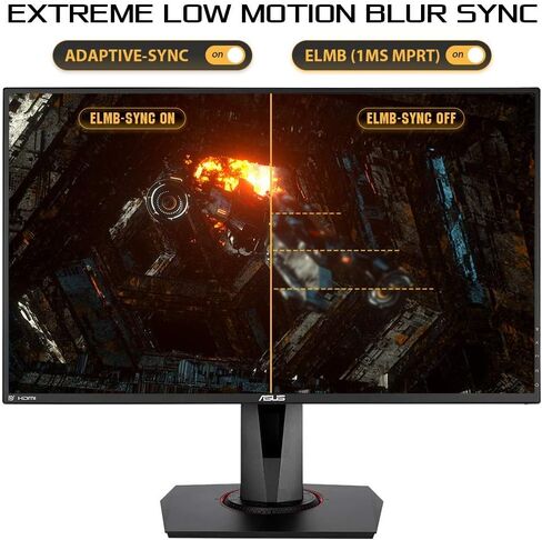 شاشة ASUS TUF Gaming VG279QM مقاس 27 بوصة بتقنية HDR، بدقة 1080 بكسل عالية الدقة (1920 × 1080)، IPS سريعة، 280 هرتز، متوافقة مع G-SYNC، مزامنة ضبابية الحركة المنخفضة للغاية (ELMB SYNC)، 1 مللي ثانية، DisplayHDR 400، أسود in Saudi Arabia