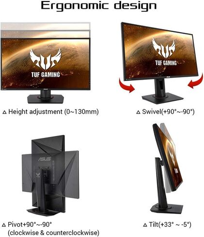 شاشة ASUS TUF Gaming VG279QM مقاس 27 بوصة بتقنية HDR، بدقة 1080 بكسل عالية الدقة (1920 × 1080)، IPS سريعة، 280 هرتز، متوافقة مع G-SYNC، مزامنة ضبابية الحركة المنخفضة للغاية (ELMB SYNC)، 1 مللي ثانية، DisplayHDR 400، أسود in Saudi Arabia