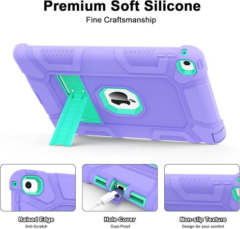 TIMISM Case for iPad Air 2nd Generation 2014, iPad Air 2 Case with Kickstand, 3 in 1 Heavy Duty Shockproof Hybrid Three Layer Protective Cover for iPad Air 2 A1566,A1567 (Black) in Kuwait