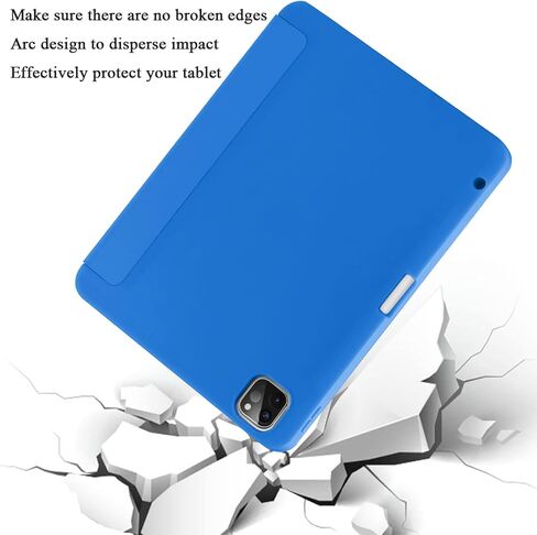 SIWENGDE Cases for iPad Pro 12.9 Case 6th/5th/4th Generation (2022/2021/2020) with Pencil Holder [Apple Pencil Wireless Charging] Soft TPU Smart Trifold Stand Protective Cover(1-Light Blue) in Kuwait