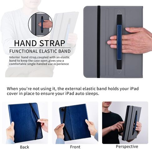 حافظة HFcoupe iPad Pro 12.9 الجيل السادس 2022 / الجيل الخامس 2021، حافظات iPad Pro مقاس 12.9 بوصة مع حامل قلم رصاص وجيب، غطاء قلاب لرؤية زوايا متعددة وغطاء حماية قابل للطي للنوم/الاستيقاظ التلقائي، أسود in Saudi Arabia