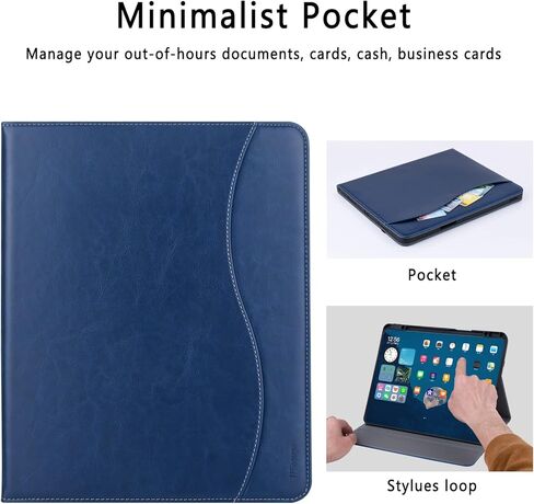 حافظة HFcoupe iPad Pro 12.9 الجيل السادس 2022 / الجيل الخامس 2021، حافظات iPad Pro مقاس 12.9 بوصة مع حامل قلم رصاص وجيب، غطاء قلاب لرؤية زوايا متعددة وغطاء حماية قابل للطي للنوم/الاستيقاظ التلقائي، أسود in Saudi Arabia