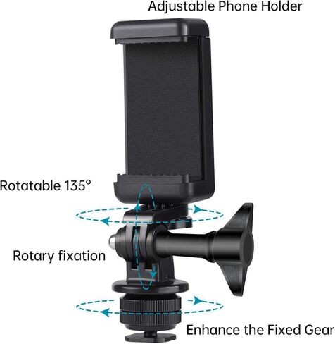 حامل الحذاء الساخن للهواتف، حامل هاتف مثبت على الحذاء الساخن مع حامل ثلاثي صغير، محول Gopro حامل Hotshoe متوافق مع GoPro Hero 11 10 9 8 7 6 5 iPhone Ring Light DSLR، DJI OSMO Action in Kuwait