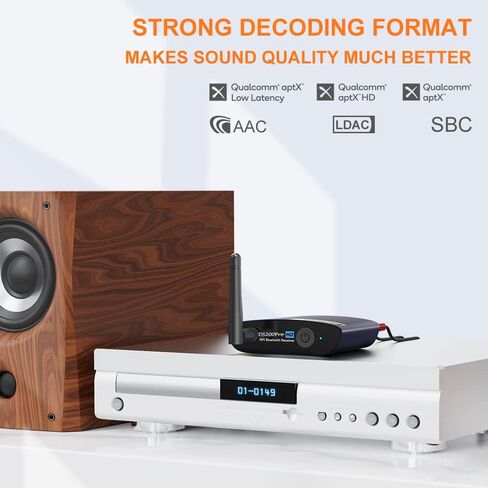 1Mii DS200Pro Bluetooth 5.3 Receiver for Home Stereo, HiFi Wireless Audio Adapter with LDAC, Built-in DAC, Long Range, Optical & RCA Outputs in Kuwait