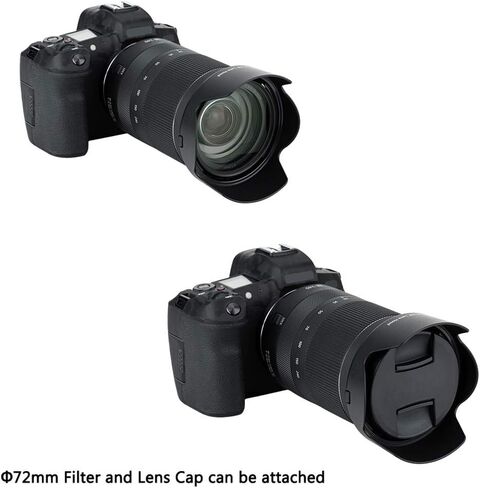 JJC Reversible Lens Hood for Canon RF 24-240mm f/4-6.3 is USM Lens | Replaces Canon EW-78F Hood, Compatible with 72mm Filter/Lens Cap, Reduces Lens Flare & Anti-Scratch, Durable ABS in Saudi Arabia