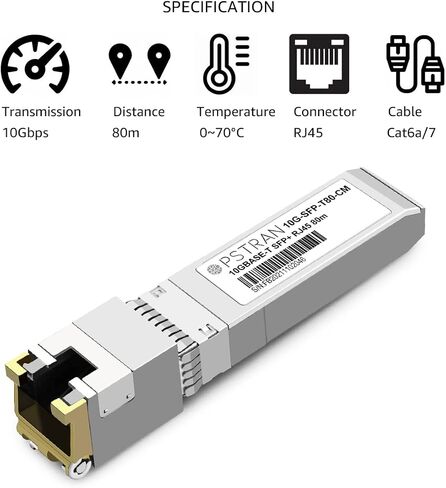 OPSTRAN 10GBASE-T SFP+ to RJ45 Copper Transceiver Module Compatible for HPE Aruba ProCurve JL563B 10G SFP+ 80m Cat6a/7 in Kuwait
