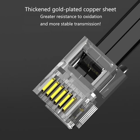 SINCODA 3 Pack 8ft Phone Telephone Extension Cord Cable Line Wire with Standard RJ12 6P6C Male to Male Plugs for Landline Telephone (3 Pack 8ft Phone Telephone Extension Cord) in Kuwait