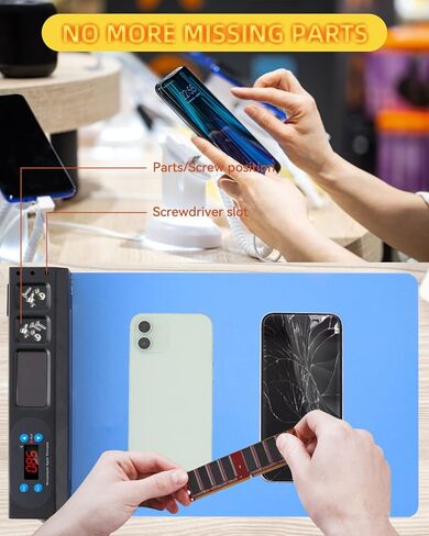 وسادة تسخين Spolehli مع ضوء LED مدمج، آلة فصل شاشة LCD سريعة الحرارة لإصلاح الهاتف Ipad 14.2 بوصة، أداة إزالة شاشة حصيرة الحرارة مع تخزين الملحقات (110 فولت/220 فولت) in Kuwait