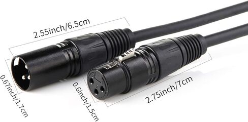 كابل DMX بطول 10 أقدام Baisun 3 دبوس إشارة XLR ذكر إلى أنثى لمصابيح دي جي (4 حزم) in Kuwait