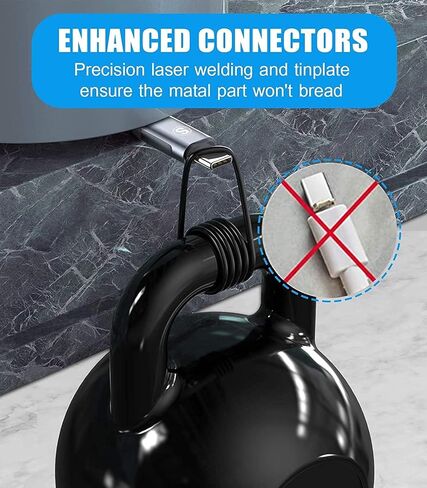 كابل USB من النوع C شحن سريع 3.1 أمبير [3 عبوات، 10 أقدام + 6.6 أقدام + 3.3 أقدام]، شاحن Sweguard USB-A إلى USB-C سلك مجدول من النايلون لهاتف Samsung Galaxy S21 S20 S10 S9 S8 Plus، Note 20 10 9 8 7، A71 A51 A32، إل جي، موتو، PS5-رمادي in Kuwait