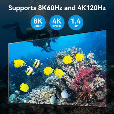 8K KVM Switch 3 شاشات 2 جهاز كمبيوتر Displayport 4K @ 120 هرتز USB 3.0 KVM Switches DP 1.4 مراقب التبديل لجهازي كمبيوتر مع 4 منافذ USB تدعم الوضع الممتد والنسخ، مع محول تيار مستمر 12 فولت و2 كابلات USB in Kuwait