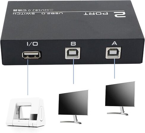 QIANRENON Printer Sharing Switch, 2-Port USB 2.0 Switch Adapter for USB Device Port Sharing Between 2 Computers (2 Switch),with 2 Pack USB 2.0 Male Cable in Saudi Arabia