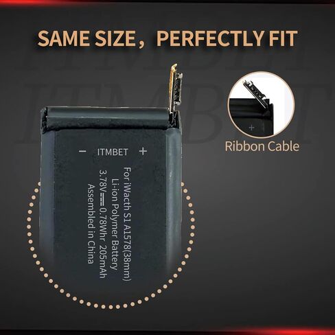 بطارية لساعة Apple Watch Series 1 مقاس 38 مم، بطارية بديلة للسلسلة 1 A1578، A1802، (الجيل الأول) A1553 مع طقم إصلاح، مسامير احتياطية يدوية ومواد لاصقة للغطاء الخلفي in Kuwait