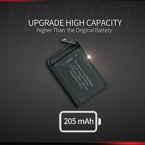 بطارية لساعة Apple Watch Series 1 مقاس 38 مم، بطارية بديلة للسلسلة 1 A1578، A1802، (الجيل الأول) A1553 مع طقم إصلاح، مسامير احتياطية يدوية ومواد لاصقة للغطاء الخلفي in Kuwait