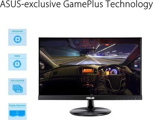 شاشة ASUS VP229Q مقاس 21.5 بوصة، بدقة 1080 بكسل كاملة الوضوح، و75 هرتز، وIPS، ومزامنة مجانية/مزامنة تكيفية، والعناية بالعين، ومنفذ HDMI DisplayPort VGA، بدون إطار، وقابل للتثبيت على الحائط وفقًا لمعايير VESA باللون الأسود in Saudi Arabia