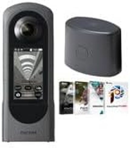 Ricoh Theta X 360-Degree Camera Bundle | Lens Cap for X, Art Software Suite, (3 items) in Saudi Arabia
