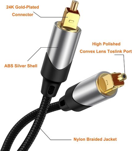 CableCreation Toslink Digital Optical Audio Fiber Optic Cable, 25FT in Kuwait