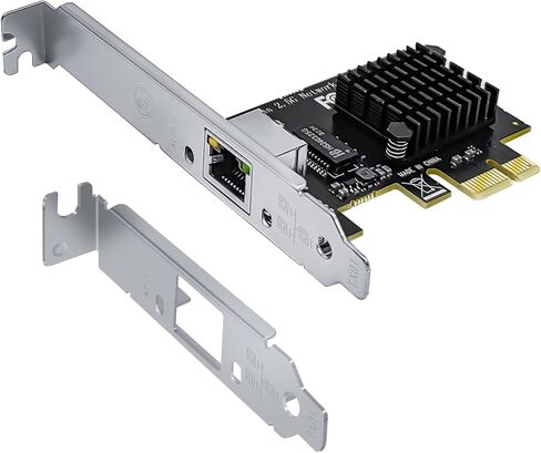 محول شبكة 2.5GBase-T بمنفذ PCIe وبطاقة ايثرنت 2.5GB RLihm 2.5gb ومنفذ شبكة LAN RJ45 و2500/1000/100 ميجابت لكل ثانية ومنفذ واحد للالعاب والمكتب يدعم ويندوز/لينكس مع شريحة تعريف I225-V in Kuwait