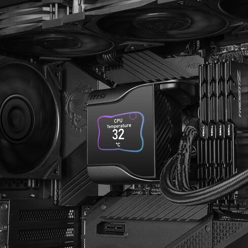 MSI مبرد سائل لوحدة المعالجة المركزية كور ليكويد S360 من ميج - شاشة IPS 2.4 انش - LGA 1700 جاهز - مبرد 360 ملم - مراوح ثلاثية صامتة 120 ملم P12 in Kuwait