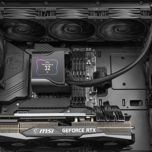 MSI مبرد سائل لوحدة المعالجة المركزية كور ليكويد S360 من ميج - شاشة IPS 2.4 انش - LGA 1700 جاهز - مبرد 360 ملم - مراوح ثلاثية صامتة 120 ملم P12 in Kuwait
