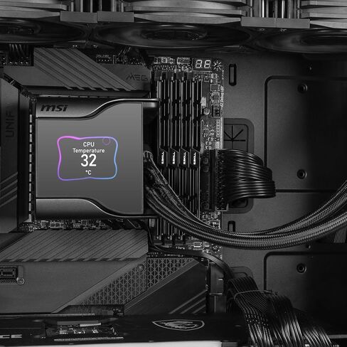 MSI مبرد سائل لوحدة المعالجة المركزية كور ليكويد S360 من ميج - شاشة IPS 2.4 انش - LGA 1700 جاهز - مبرد 360 ملم - مراوح ثلاثية صامتة 120 ملم P12 in Kuwait