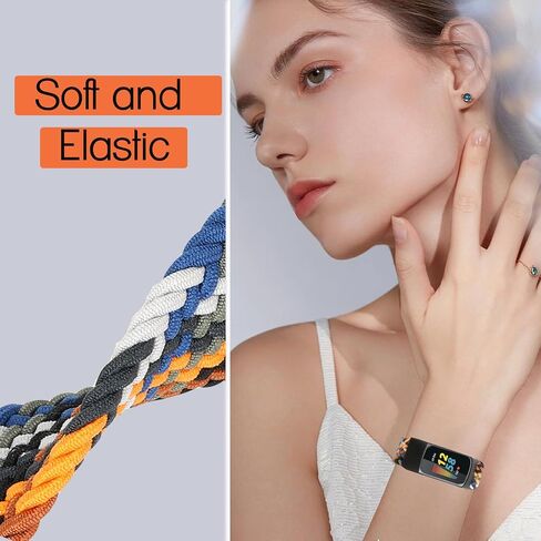 ShuYo Braided Stretchy Solo Loop Bands Compatible With Fitbit Charge 5/Fitbit Charge 6 for Women Men Nylon Elastic Straps Wristbands for Fitbit Charge 5/ Charge 6(6 Pack) in Kuwait