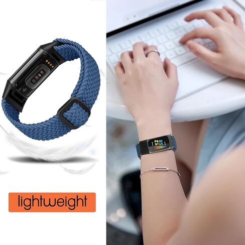 ShuYo Braided Stretchy Solo Loop Bands Compatible With Fitbit Charge 5/Fitbit Charge 6 for Women Men Nylon Elastic Straps Wristbands for Fitbit Charge 5/ Charge 6(6 Pack) in Kuwait