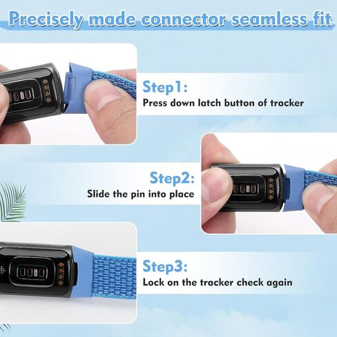 متوافق مع Fitbit Charge 6 Bands/Fitbit Charge 5 Bands للنساء والرجال، أساور معصم بديلة ناعمة قابلة للتنفس من النايلون الفيلكرو لـ Fitbit Charge 5/Fitbit Charge 6 in Kuwait