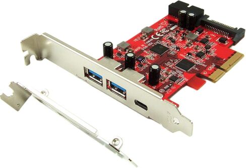 Ableconn PEX-UB158 USB 3.1 5-Port PCIe 3.0 Card (1x USB-C & 2X USB-A & 1x 2-Port USB رأس داخلي) - USB 3.1 PCIe Gen3 x4 Lane Adapter Card (ASMedia ASM3142 Controller) in Kuwait