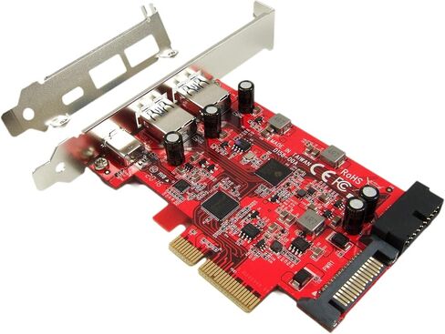 Ableconn PEX-UB158 USB 3.1 5-Port PCIe 3.0 Card (1x USB-C & 2X USB-A & 1x 2-Port USB رأس داخلي) - USB 3.1 PCIe Gen3 x4 Lane Adapter Card (ASMedia ASM3142 Controller) in Kuwait