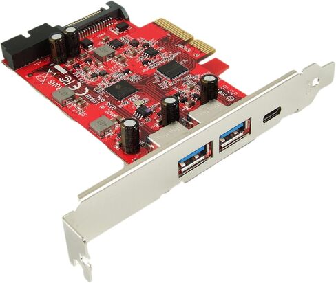 Ableconn PEX-UB158 USB 3.1 5-Port PCIe 3.0 Card (1x USB-C & 2X USB-A & 1x 2-Port USB رأس داخلي) - USB 3.1 PCIe Gen3 x4 Lane Adapter Card (ASMedia ASM3142 Controller) in Kuwait