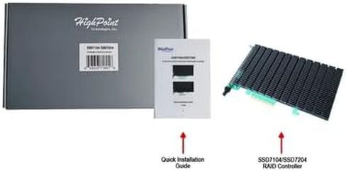 هاي بوينت تكنولوجيز روكيت 1104F- منفذ PCIe 3.0 × 16 4 منافذ M.2 NVMe (2242/2260/2280/22110) ريد اتش بي ايه لويندوز ولينكس وماك وفي ام وير لا يتطلب دعم تشعب اللوحة الام in Kuwait