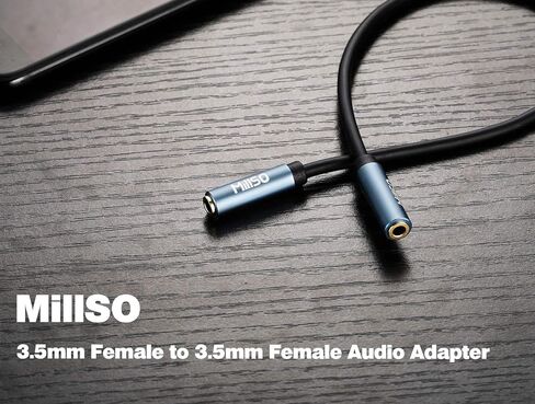 MillSO 3.5mm Female to Female Adapter Cable 1/8 Female to Female Aux Cord in Kuwait
