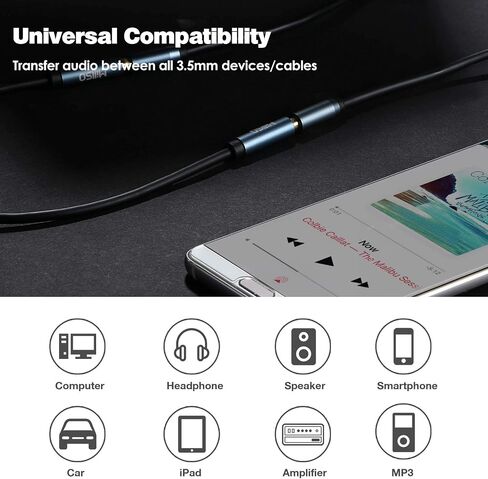 MillSO 3.5mm Female to Female Adapter Cable 1/8 Female to Female Aux Cord in Kuwait