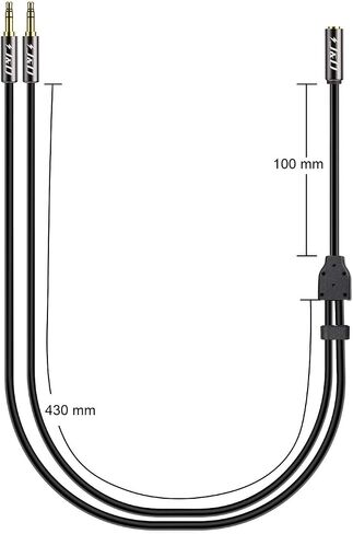 كابل J&D 1/8 بوصة TRS ستيريو Y، غلاف نحاسي مطلي بالذهب 3.5 مم أنثى إلى محول ذكر مزدوج، مناسب فقط للتبديل، 2 قدم in Kuwait