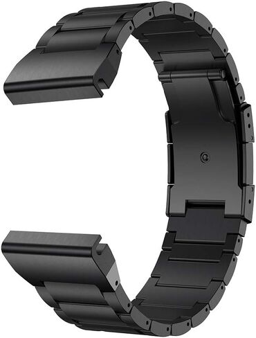 LDFAS Fenix 6 Pro/5 Plus Band, 22mm Stainless Steel Metal Quick Release Easy Fit Watch Strap with Double Button Clasp Compatible for Garmin Fenix 5 5 Plus 6 6Pro/Forerunner 935/945 Smartwatch, Black in Saudi Arabia