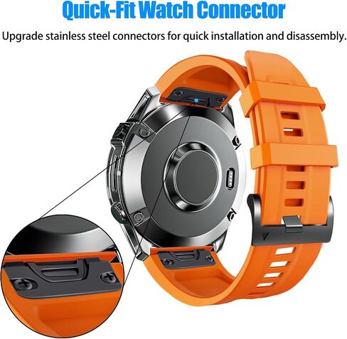 ZPJPPLX شريط سيليكون سريع الملاءمة 22 مم لـ Garmin Fenix ​​7 Pro/7/6 Pro/6/5 Plus/5، أشرطة بديلة رياضية لـ Forerunner 965/955/945/935/Approach S70 47 مم in Kuwait