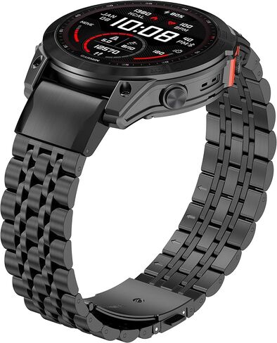 ZPJPPLX سوار ساعة معدني 22 مم لـ Garmin Fenix ​​7 Pro/7/6 Pro/6، حزام Quickfit من الفولاذ المقاوم للصدأ لـ Fenix ​​5 Plus/5/Forerunner 965/955/945/935/Descent G1/Approach S62/Quatix5 in Kuwait