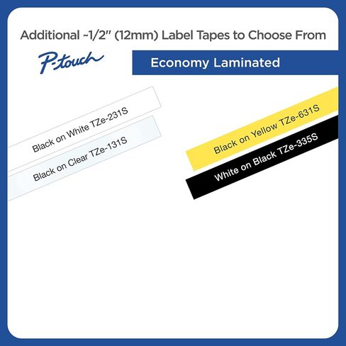 Brother Genuine P-Touch TZE-631 Tape, 1/2" (0.47") Standard Laminated P-Touch Tape, Black on Yellow, Laminated for Indoor or Outdoor Use, Water Resistant, 26.2 Feet (8M), Single-Pack in Saudi Arabia